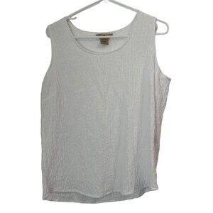 Woolrich White Pleated/Quilted Tank Top Size Large Beach Classic Summer Casual‎